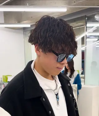 ショート カラー パーマ メンズ 森龍馬 メンズ専門美容師のヘアスタイル