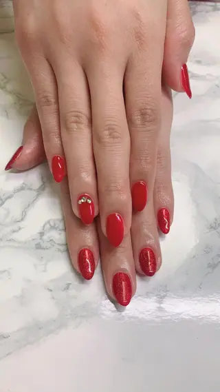 ネイル はな💎ネイル ワンホン、長さ出しのネイルデザイン