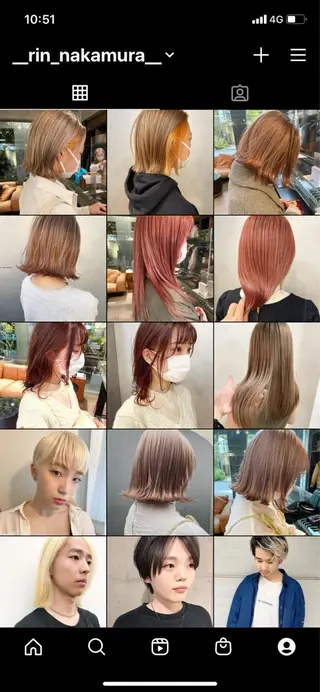 ミディアム カラー ハイトーン/ ボブ 中村麟のヘアスタイル