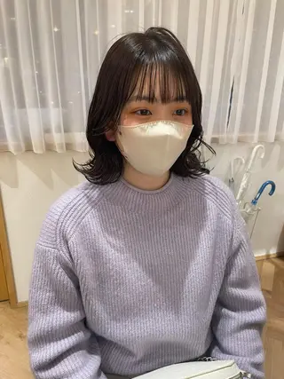 ミディアム カラー パーマ ヘアアレンジ キッズ ネイル マツエク・マツパ アイブロウ belta.🌱 安藝夏花🌻のヘアスタイル