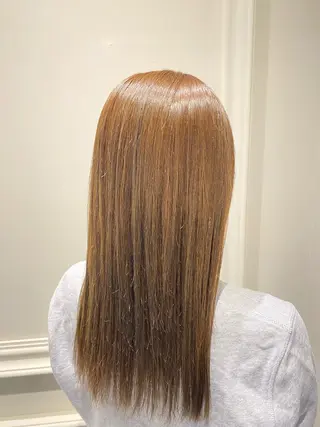 セミロング カラー グレージュ/透明感/ 韓国ヘア/RISAのヘアスタイル