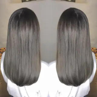 セミロング カラー パーマ ヘアアレンジ エグチ アキラのヘアスタイル