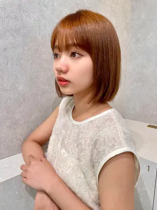 ミディアム ショート/ボブ/ 白髪ぼかし/しんやのヘアスタイル