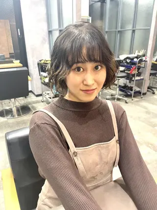 ショート パーマ ヘアアレンジ 松下 倫子のヘアスタイル
