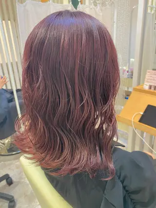 セミロング カラー ヘアアレンジ Design Color🐰アユミのヘアスタイル