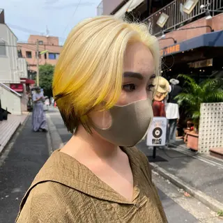 ショート カラー ヘアアレンジ ボブハイトーン🦖 デザインMAMIのヘアスタイル