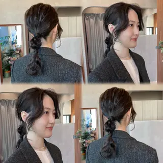 セミロング レイヤーくびれヘア アレンジmanakaのヘアスタイル