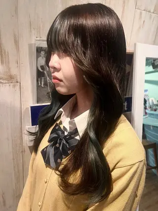 ロング カラー 顔周りカット/ボブ/ ツヤ髪/coconaのヘアスタイル