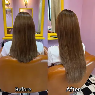 ロング シール＋ちび編み込み エクステ梅田🐨のヘアスタイル