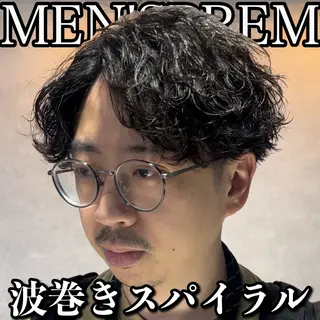 ショート カラー パーマ メンズ センターパート マスターかずまのヘアスタイル