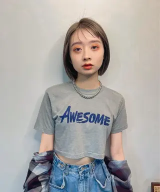 ショート カラー レイヤーパーマ＊ 顔まわり似合わせのヘアスタイル