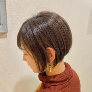 ショート カラー パーマ 透明感/ 美髪矯正/田中恭のヘアスタイル