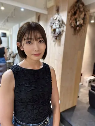 ショート カラー 縮毛矯正➕髪質改善➕ レイヤーカット　田畑のヘアスタイル