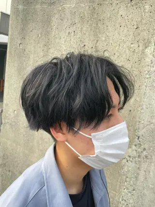 ショート メンズ 静岡/草薙パーマ メンズバレイヤージュのヘアスタイル