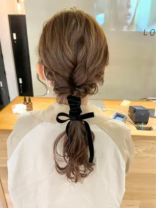 ヘアアレンジ 🎀透明感× 暖色カラーつな🎀のヘアスタイル