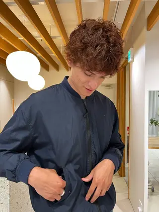 カラー パーマ メンズ アイブロウリフト/ 髪質改善カラー/みわのヘアスタイル