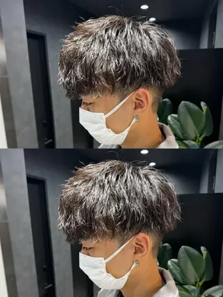 パーマ ヘアアレンジ メンズ Ryo横浜韓国ヘア/ 曲がる縮毛矯正特化のヘアスタイル