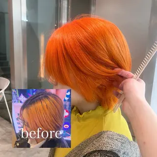 カラー riri 🎀ナチュラル/縮毛のヘアスタイル