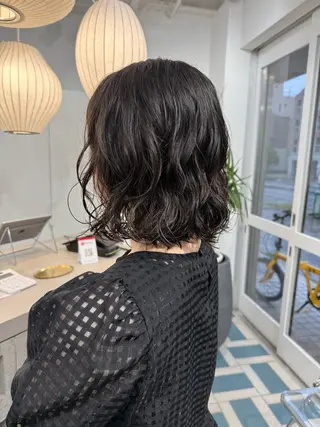 ミディアム パーマ レイヤーカット/ 春日井/鵜飼元喜のヘアスタイル