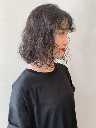 ミディアム パーマ 🌟アレンジが似合う カラー🌟Rumiのヘアスタイル