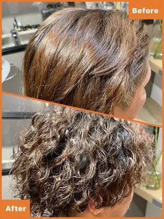 ミディアム パーマ メンズ 山村 伸一のヘアスタイル