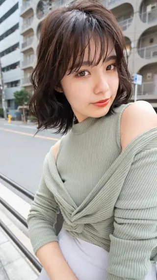 カラー ミディアム ANGELICA 吉川智昭のヘアスタイル