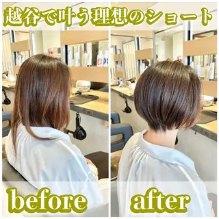 ショート カラー 渡部雄大 ショート／縮毛矯正のヘアスタイル