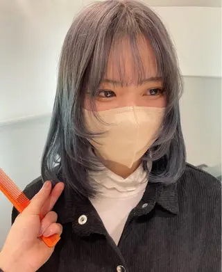 ミディアム カラー 上福大翔 【美髪縮毛矯正】のヘアスタイル