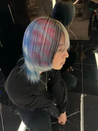 ミディアム カラー メンズ りょうへい/ 全頭ブリーチ/渋谷のヘアスタイル