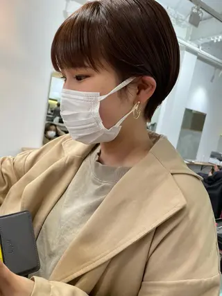 ショート パーマ ヘアアレンジ メンズ キッズ ネイル マツエク・マツパ パーマ/透明感カラー /ボブ/吉田一生のヘアスタイル