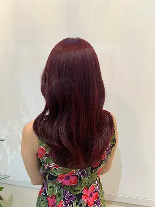ロング カラー ブリーチしない暖色 カラー🥀杉 優菜のヘアスタイル