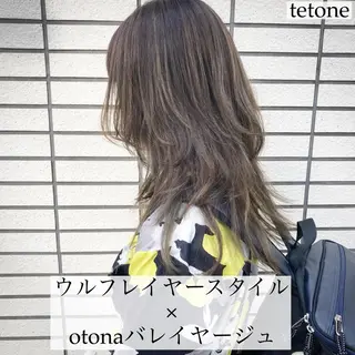 セミロング カラー テトネ タカシのヘアスタイル