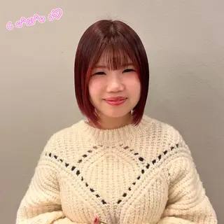 ミディアム カラー 暖色/顔周り /ヘアメ/あつはのヘアスタイル