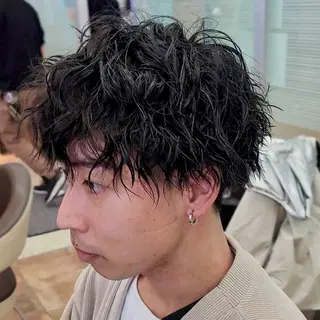 ショート パーマ メンズ 翠川 靖のヘアスタイル