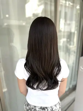 セミロング カラー グレージュ/透明感/ 韓国ヘア/RISAのヘアスタイル