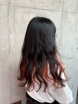 セミロング カラー パーマ ヘアアレンジ メンズ キッズ ネイル マツエク・マツパ アイブロウ 🐺ウルフ×ハイトー ン🖤Yukinoのヘアスタイル