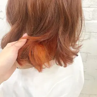 ミディアム カラー オリーブ/アッシュ やわらか透明感カラーのヘアスタイル