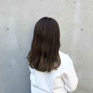 セミロング カラー 酸性縮毛矯正🧴韓国 レイヤー/髪質改善のヘアスタイル