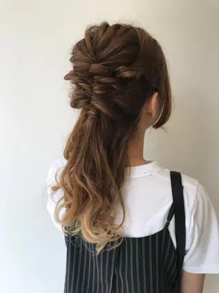 セミロング GRANLUSSO 岡山駅前 ビックカメラ5階所属・岡本 智次のヘアスタイル