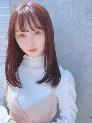 セミロング カラー パーマ ヘアアレンジ 【公式】amble luxe池袋東口🩷のヘアスタイル