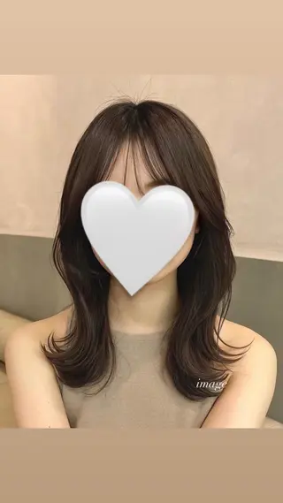ミディアム ワンホン韓国風レイヤ ー/表参道/みづきのヘアスタイル