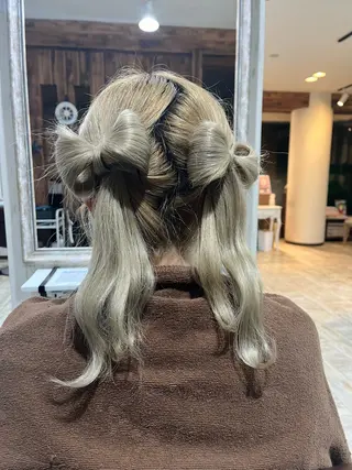 セミロング ヘアアレンジ キンサダ ワンリダ‪のヘアスタイル