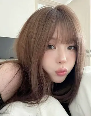 カラー 透ける透明感カラー 🤍anju🎀のヘアスタイル