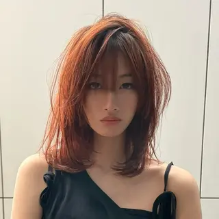 ミディアム カラー 🍭ハイトーン/レイ ヤーカット🍭チャンのヘアスタイル