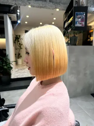 ショート ケアブリーチ/透明感 ピンクカラー/ふうとのヘアスタイル