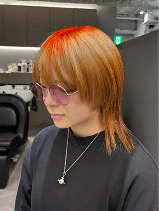 ミディアム カラー 名古屋／デザイン／ ブリーチ/松井亮磨のヘアスタイル