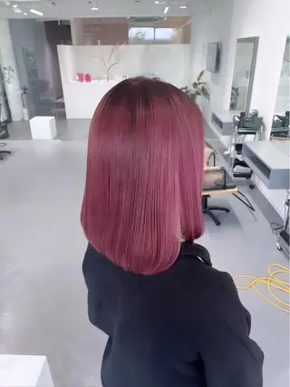 ミディアム カラー LEF TATEMACHI所属・西山祐生/ハイトーン /ケアブリーチ/艶髪のヘアスタイル