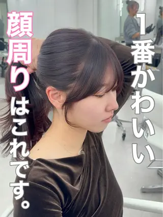 ロング カラー 韓国ヘア/レイヤー/ 顔まわり足立遥奈のヘアスタイル