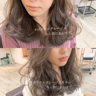 ロング カラー ◆感動口コミ/最小顔 理論カット◆森口 峻のヘアスタイル