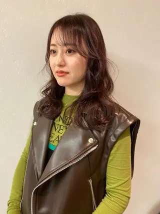 ミディアム カラー レイヤー/柔色 カラー/SAkiのヘアスタイル